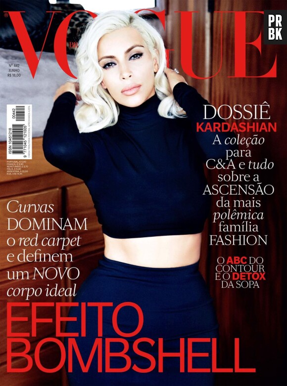 Kim Kardashian sexy en couverture du magazine Vogue Brasil, juin 2015