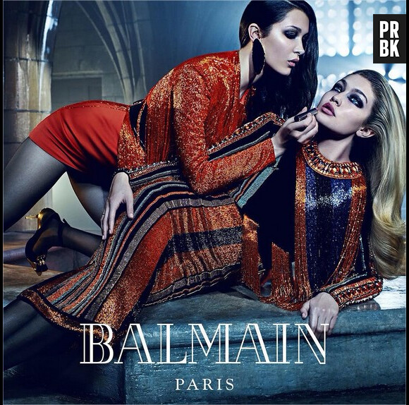 Bella et Gigi Hadid, égéries de la nouvelle campagne Balmain shootée par Mario Sorrenti, automne-hiver 2015