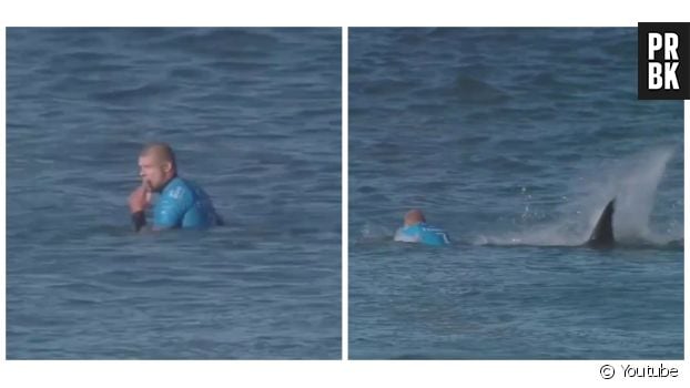 Des images impressionnantes de l&#039;attaque de Mick Fanning par un requin blanc le 19 juillet 2015.