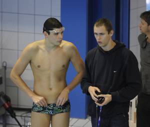 Florent Manaudou avec son coach en 2008