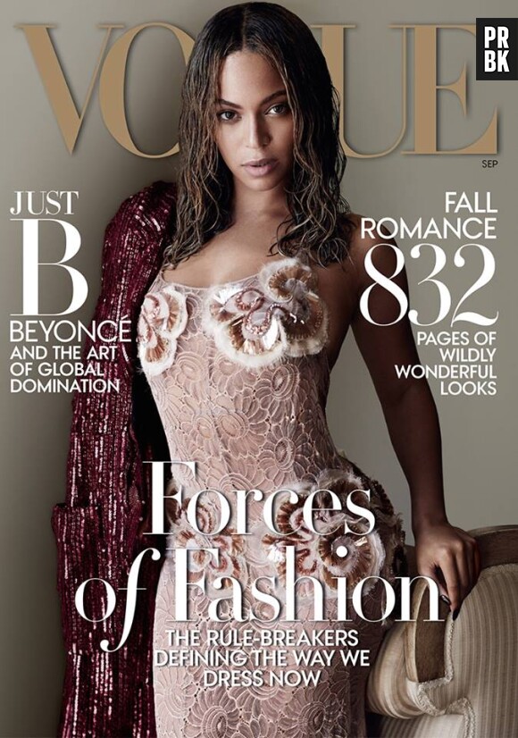 Beyoncé en Une du magazine Vogue, septembre 2015, photographiée par Mario Testino