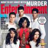 Murder : Viola Davis entourée de Alfred Enoch, Jack Falahee, Matt McGory, Aja Naomi King et Karla Souza en couverture de Entertainment Weekly
