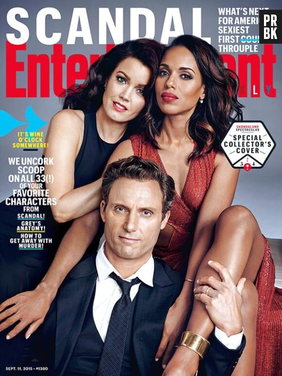 Tony Goldwyn, Kerry Washington et Bellamy Young en couverture de Entertainment Weekly