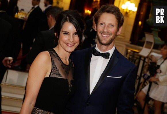 Marion Jollès et Romain Grosjean : couple glamour au gala Enfance & Cancer, le 9 septembre 2015 à Paris