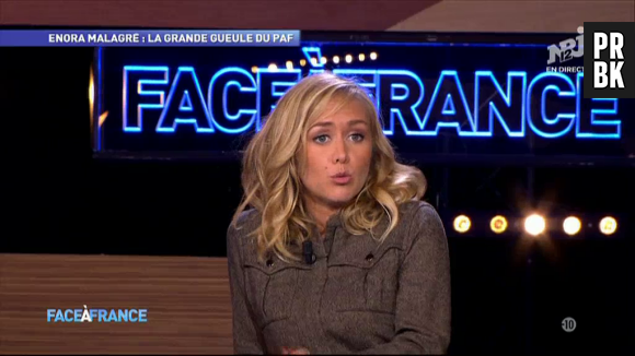 Enora Malagré a réglé ses comptes avec Elodie Gossuin et taclé Le Grand Journal dans l'émission Face à France, le 20 octobre 2015
