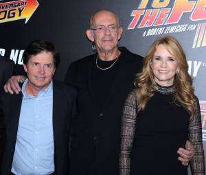 Michael J. Fox, Christopher Lloyd et Lea Thomson à la projection du 30ème anniversaire de Retour vers le futur, le 21 octobre 2015