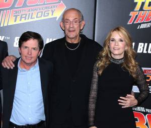 Michael J. Fox, Christopher Lloyd et Lea Thomson à la projection du 30ème anniversaire de Retour vers le futur, le 21 octobre 2015