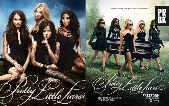 Pretty Little Liars saison 1 VS Pretty Little Liars saison 6 : l'avant/après des posters