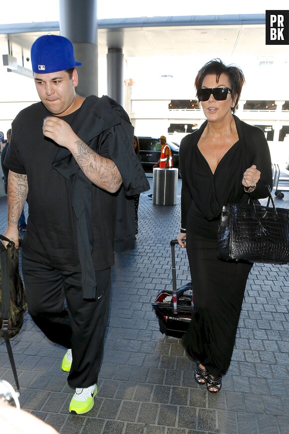 Rob Kardashian, le frère de Kim, avec sa mère Kris Jenner en 2014