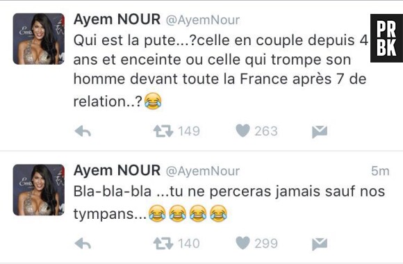 Ayem Nour répond aux insultes de Nehuda avant de supprimer ses tweets