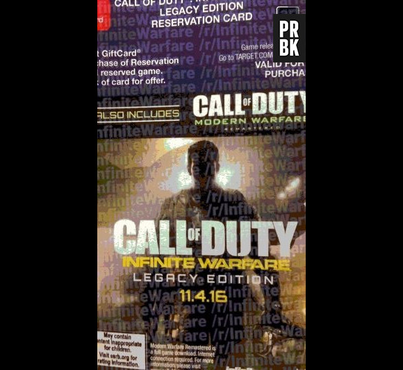 BOn de réservation Call of Duty : Inifinte Warfare Legacy Edition