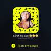 Sarah Fraisou sur Snapchat : son compte officiel