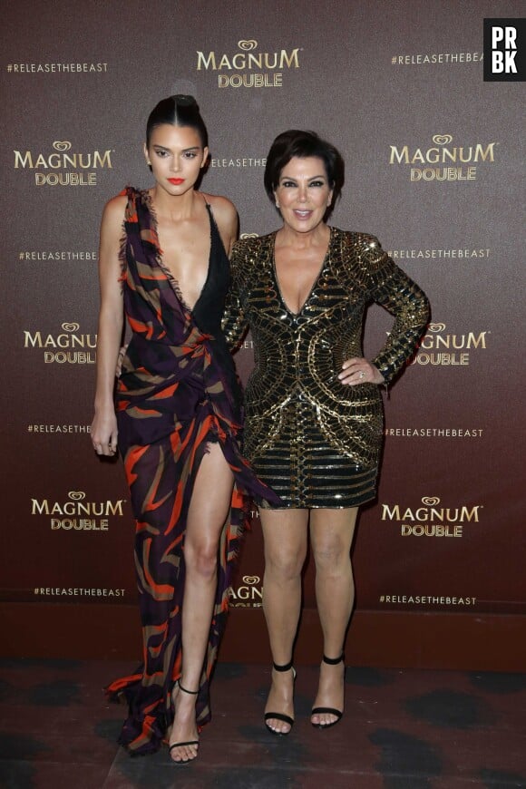 Kendall Jenner et sa mère Kriss Jenner à la Magnum Double Party le 12 mai 2016
