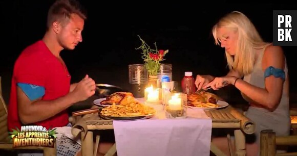 Greg et Elodie partagent un dîner ensemble dans Moundir et les apprentis aventuriers.
