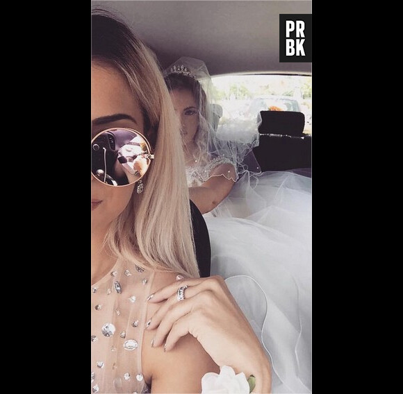 Mélanie Da Cruz sublime au mariage de son amie Myriam le 6 mai 2017