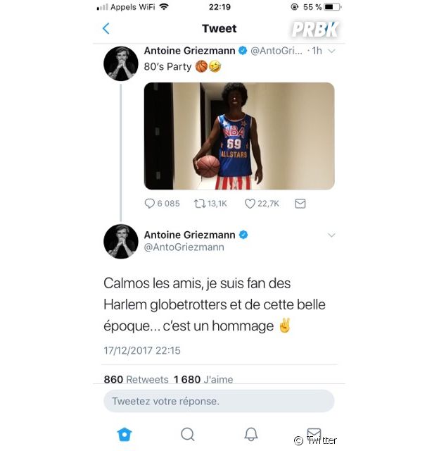Antoine Griezmann lynché pour sa blackface, il efface son tweet puis s'excuse