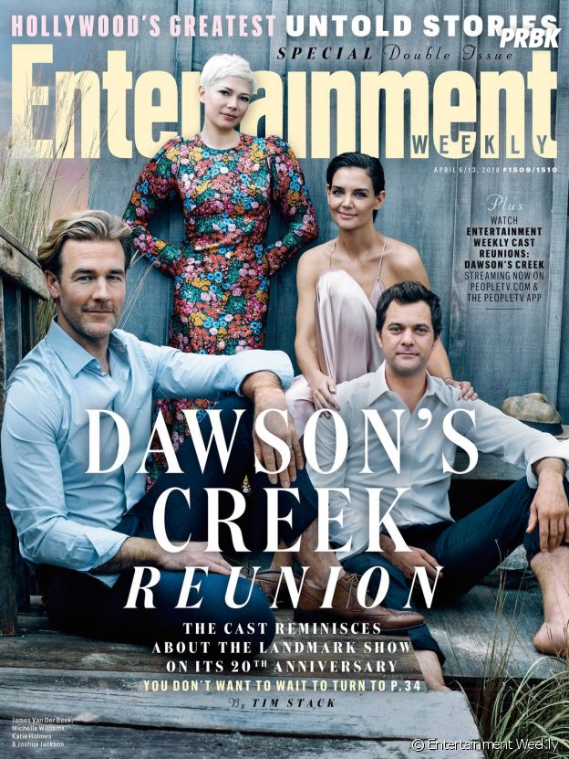 James Van Der Beek, Michelle Williams, Katie Holmes et Joshua Jackson posent pour les retrouvailles de Dawson pour fêter les 20 ans de la série