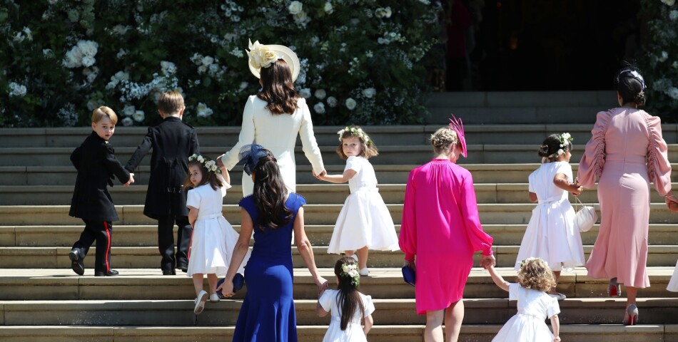 Kate Middleton et les enfants d&#039;honneur au mariage de Meghan Markle et du Prince Harry.