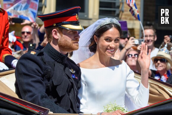 Meghan Markle et le Prince Harry lors de leur mariage le 19 mai 2018