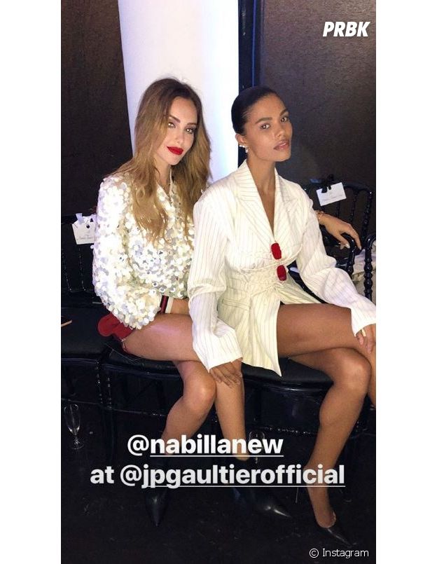 Nabilla Benattia et Thomas Vergara : après le défilé de Jean-Paul Gaultier, ils ont passé la soirée avec Tina Kunakey et Vincent Cassel.