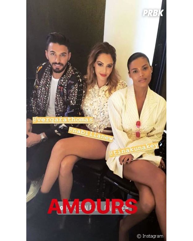 Nabilla Benattia et Thomas Vergara : après le défilé de Jean-Paul Gaultier, ils ont passé la soirée avec Tina Kunakey et Vincent Cassel.