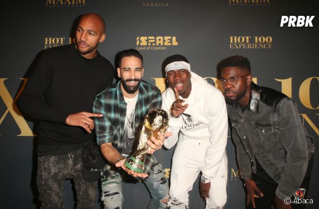 Paul Pogba, Adil Rami, Samuel Umtiti et Steven Nzonzi s'éclatent avec la coupe du monde à la Maxim Hot 100 Experience à Los Angeles !