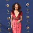 Sandra Oh sur le tapis rouge des Emmy Awards 2018 le 17 septembre à Los Angeles