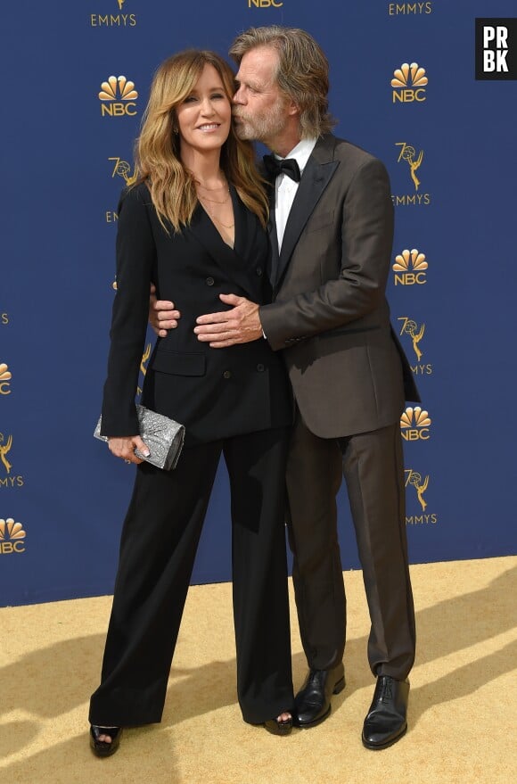 Felicity Huffman et son mari William H. Macy sur le tapis rouge des Emmy Awards 2018 le 17 septembre à Los Angeles