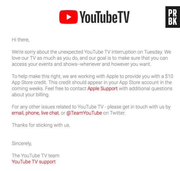 Panne de Youtube : 10 $ offerts aux abonnés Premium en guise d'excuses