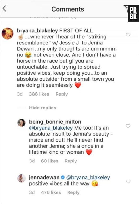 Jenna Dewan comparée à Jessie J : sa réaction sur Instagram