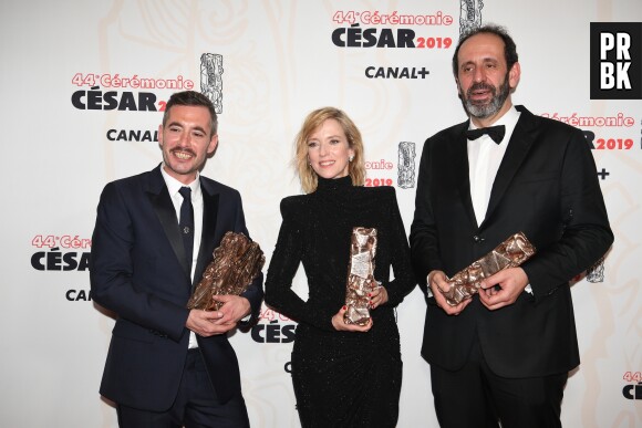 L'équipe de Jusqu'à la garde gagnante aux César 2019 le 22 février à Paris