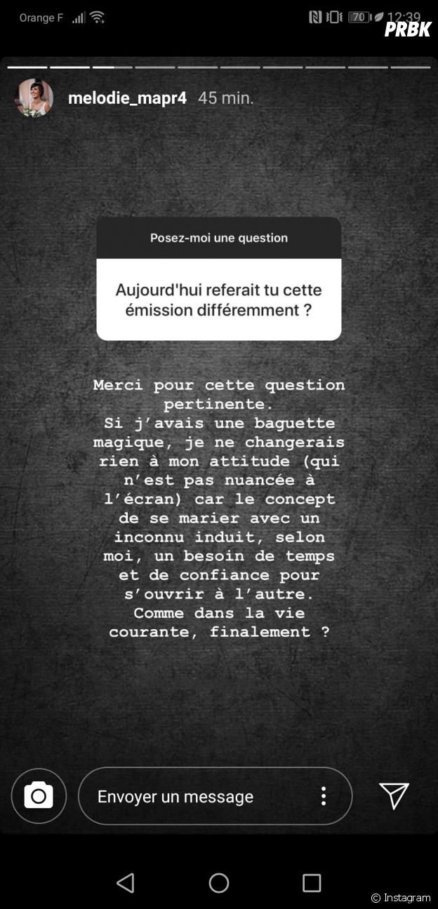Mélodie (Mariés au premier regard 2020) pas sincère envers Adrien ? Elle répond sur Instagram