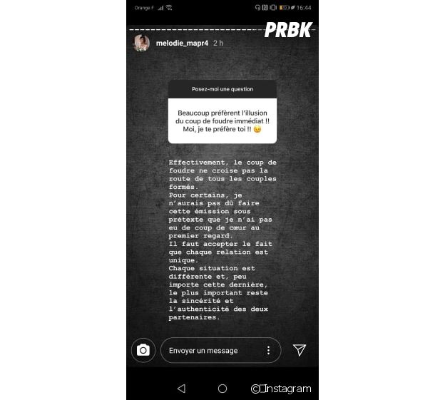 Mélodie (Mariés au premier regard 2020) pas sincère envers Adrien ? Elle répond sur Instagram