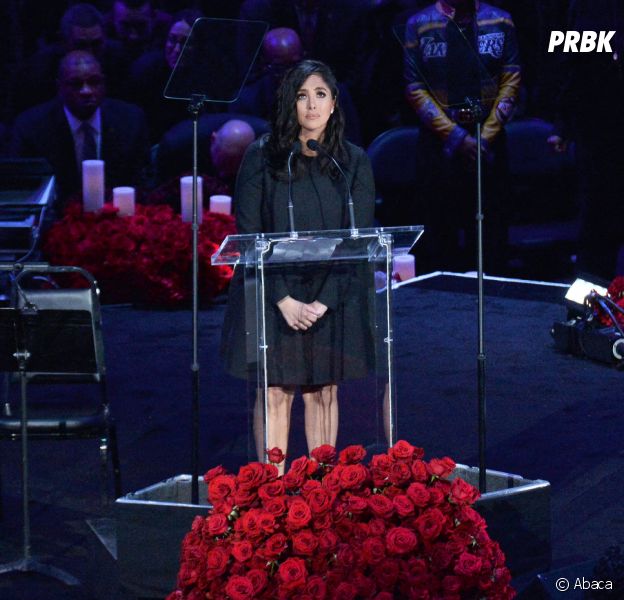 L'hommage émouvant de Vanessa Bryant à Kobe Bryant et sa fille Gianna le 24 février 2020 au Staples Center de Los Angeles