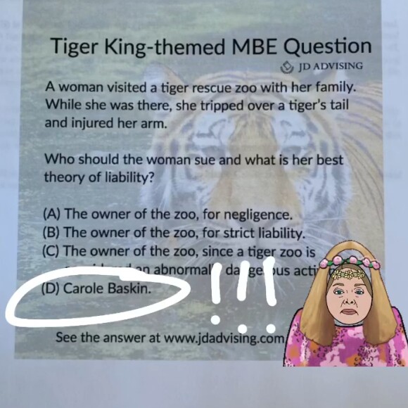 Kim Kardashian passe un examen de droit... avec une question sur Carole Baskin vue dans Tiger King sur Netflix