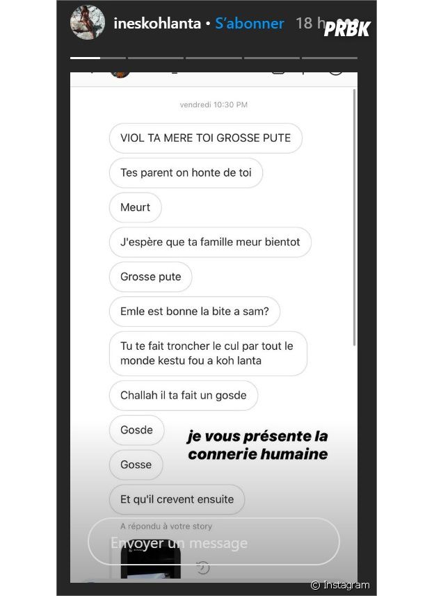 Koh Lanta 2020 : Inès partage les menaces reçus sur son compte Instagram