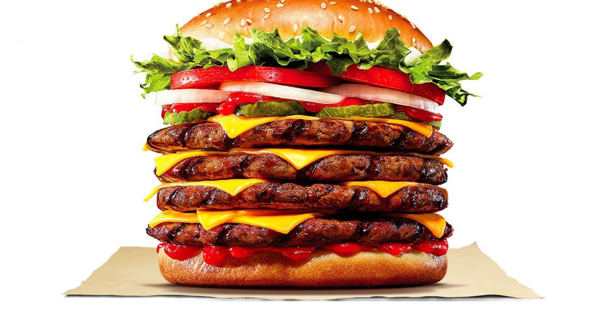 Burger King dévoile son plus gros burger : un Whopper avec 4 steaks ...