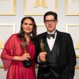 Oscars 2021 : Nomadland, Soul et The Father gagnants, le palmarès complet. Ici,  Alice Doyard et Anthony Giacchino  