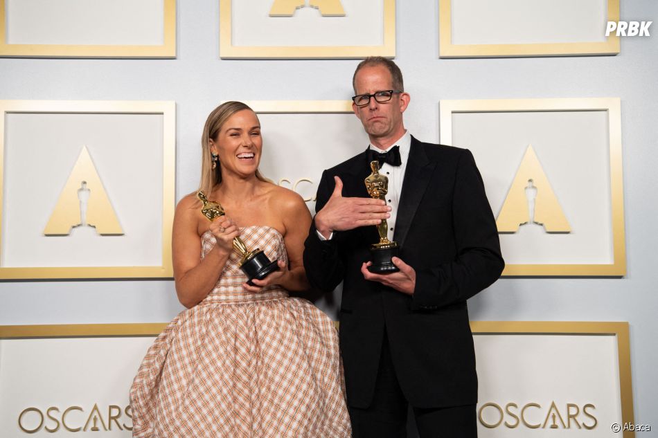 Oscars 2021 : Nomadland, Soul et The Father gagnants, le palmarès complet. Ici,  Pete Docter et Dana Murray 