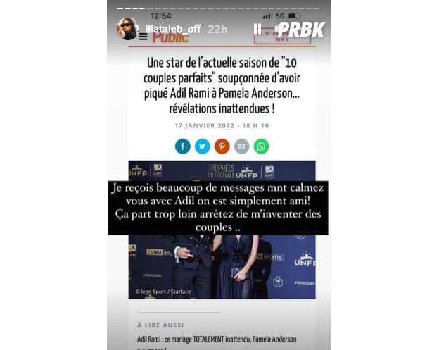 Lila Taleb dément les rumeurs de couple avec Adil Rami.