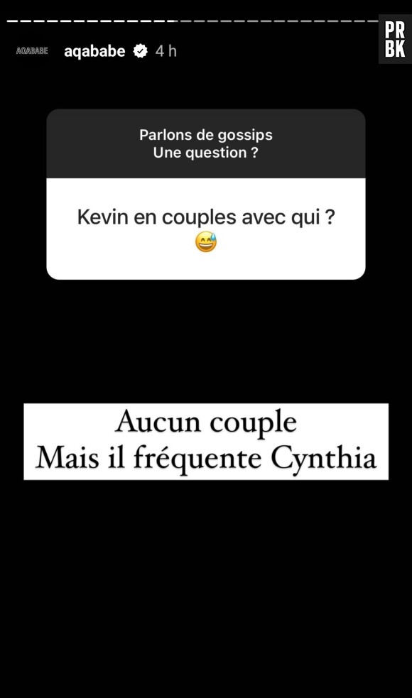 Kevin Guedj et Cynthia en couple ? Aqababe évoque les rumeurs