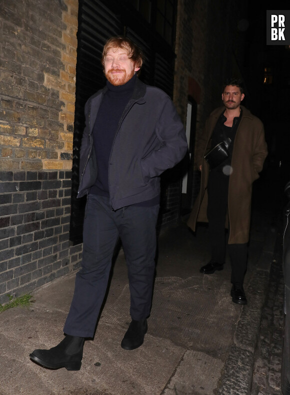 Rupert Grint quitte le club Chiltern Firehouse à Londres le 25 janvier 203.  25 January 2023. Rupert Grint leaves the Chiltern Firehouse looking very merry Pictured: Rupert Grint 