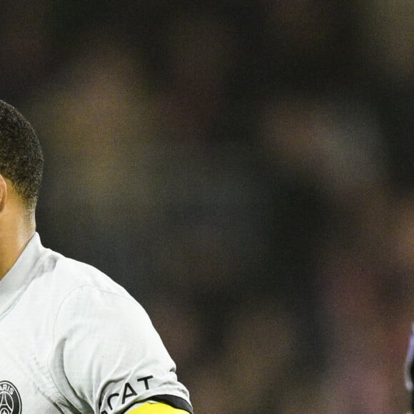Kylian Mbappe (PSG) lors du match de championnat de Ligue 1 Uber Eats opposant Le Stade Brestois 29 (Brest) au Paris Saint-Germain (PSG) au stade Francis-Le Ble à Brest, France, le 11 mars 2023. le PSG a gagné 2-1. © Jean-Baptiste Autissier/Panoramic/Bestimage  French L1 football match between Stade Brestois 29 (Brest) and Paris Saint-Germain FC at Stade Francis-Le Ble in Brest, western France on March 11, 2023. PSG won 2-1. 