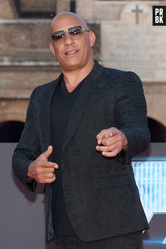 Vin Diesel à la première du film "Fast & Furious X" à Rome, le 12 mai 2023.  Celebrities at the premiere of "Fast & Furious X" in Rome. May 12th, 2023. 