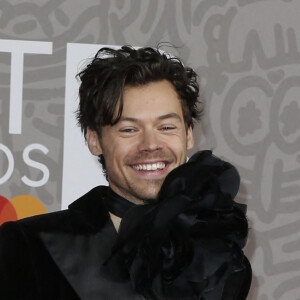 Harry Styles au photocall de la cérémonie des Brit Awards 2023 à l'O2 Arena à Londres le 11 février 2023


