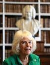 Camilla Parker Bowles, reine consort d'Angleterre, lors d'une visite à la bibliothèque Robinson à Armagh, dans le cadre de sa visite en Irlande du Nord, le 25 mai 2023. La souveraine poursuit son travail visant à favoriser l'amour de la lecture à tous les âges.   