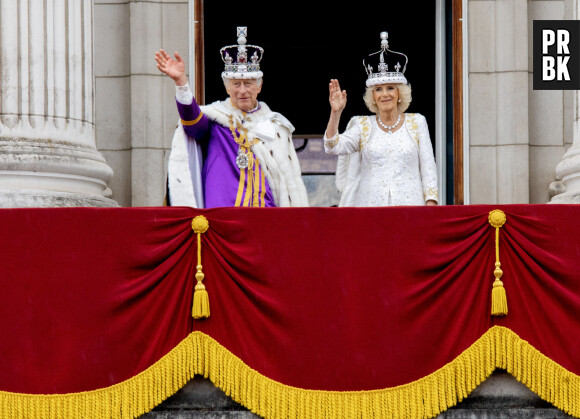 Bernard Rubsamen - La famille royale britannique salue la foule sur le balcon du palais de Buckingham lors de la cérémonie de couronnement du roi d'Angleterre à Londres le 5 mai 2023. 