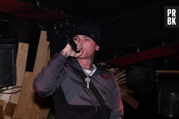 Exclusif - Show Case de l'artiste britannique Central Cee au Cova Club à Paris le 14 novembre 2021. © Rachid Bellak / Bestimage