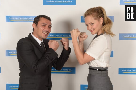 Exclusif - Brahim Asloum et Béatrice Rosen (anciens ambassadeurs) lors de la présentation des nouveaux ambassadeurs de la Fondation Claude Pompidou au siège de la fondation à Paris, le 16 juin 2015. © LMS / Bestimage