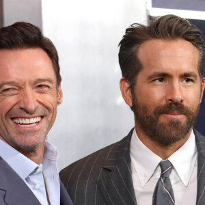 Hugh Jackman et Ryan Reynolds - Avant-première du film "The Adam Project" à New York le 28 février 2022. 